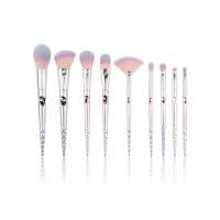 Hot selling beautiful eco-friendly plastic bling blusher foundation eyeliner makeup brush sets